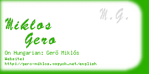 miklos gero business card