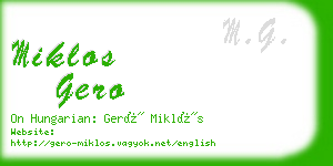 miklos gero business card